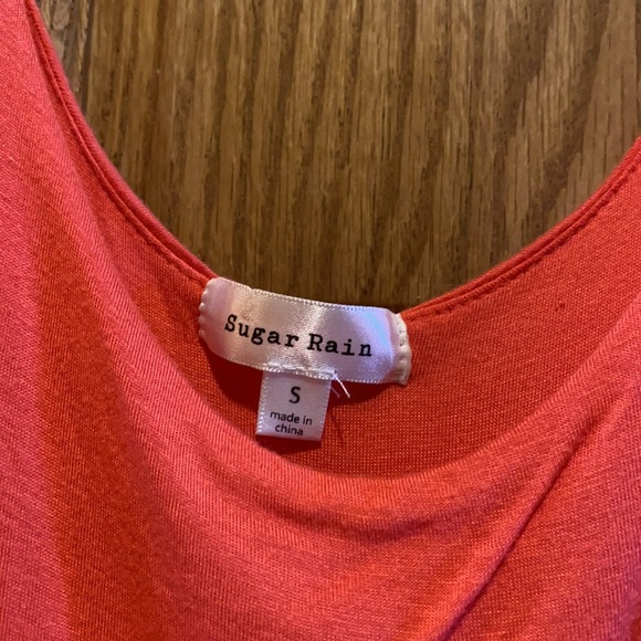 Sugar Rain maxi jersey dress, S, navy blue bottom, top portion peach/orange - Picture 3 of 6